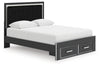 Birmonton Queen Upholstered Panel Platform Storage Bed