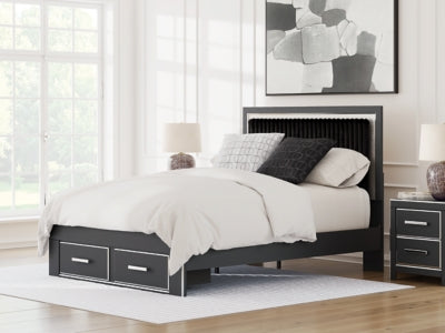 Birmonton Queen Upholstered Panel Platform Storage Bed