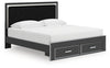 Birmonton King Upholstered Panel Platform Storage Bed