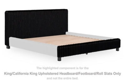 Birmonton King/California King Upholstered Headboard/Footboard/Roll Slats