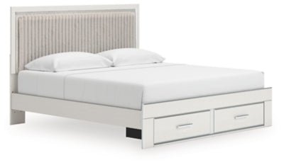 Birmonton King Upholstered Panel Platform Storage Bed