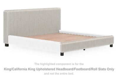 Birmonton King/California King Upholstered Headboard/Footboard/Roll Slats