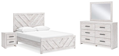 Cama, cómoda, espejo y mesita de noche Queen Cayboni