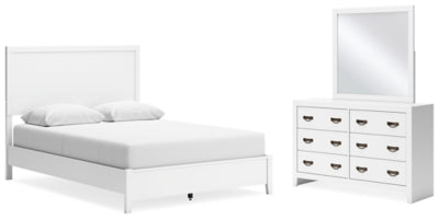 Cama con panel Queen, tocador y espejo Binterglen