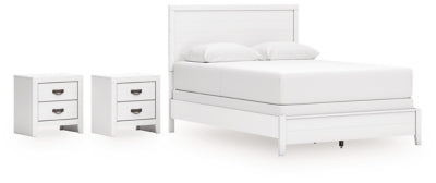 Cama Binterglen Queen con paneles y 2 mesitas de noche