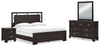 Covetown King Panel Bed, Dresser, Mirror and Nightstand