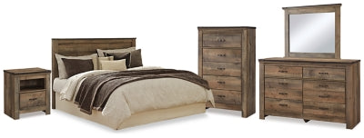 Trinell Queen Panel Headboard, Dresser, Mirror, Chest and Nightstand