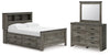 Frandern Full Bookcase Bed with Storage, Dresser and Mirror