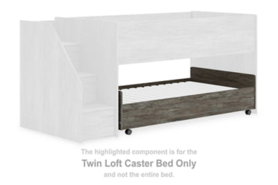 Frandern Twin Loft Caster Bed