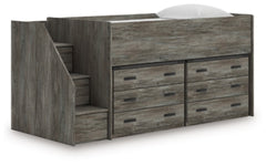 Frandern Twin Loft Bed with Drawer Storage