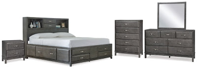 Cama tamaño Queen, tocador, espejo, cómoda y mesita de noche Caitbrook