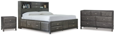 Cama queen, cómoda y mesita de noche Caitbrook