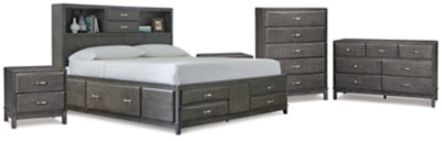 Cama King, tocador, cómoda y 2 mesitas de noche Caitbrook