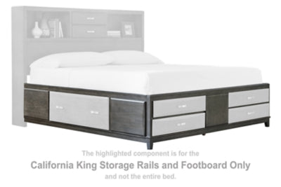 Caitbrook California King Rieles de Almacenamiento y Pie de Cama