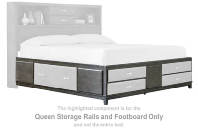 Rieles y piecera de almacenamiento Queen Caitbrook