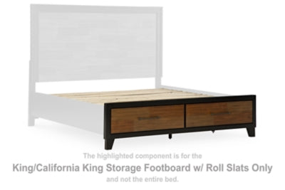 Pie de Cama de Almacenamiento Kraeburn King/California King con Somier de Láminas Enrollables