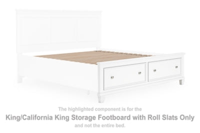 Fortman King/California King Storage Footboard with Roll Slats