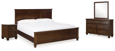 Cama King, tocador, espejo y mesita de noche Danabrin