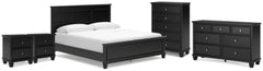 Lanolee California King Panel Bed, Dresser, Chest and 2 Nightstands