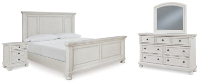 Cama Queen, Cómoda, Espejo y Mesita de Noche Robbinsdale