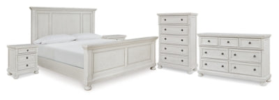 Cama Queen, Cómoda, Chifonier y 2 Mesitas de Noche Robbinsdale
