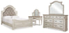 Realyn Queen Panel Bed, Dresser, Mirror and Vanity
