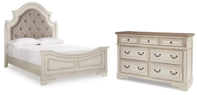 Realyn Queen Panel Bed and Dresser