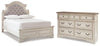 Realyn Full Upholstered Panel Bed and Dresser