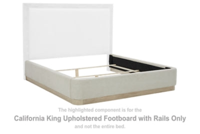 Hennington California King Upholstered Footboard with Rails