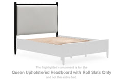 Portdown Queen Upholstered Headboard with Roll Slats