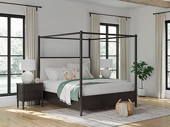Portdown King/California King Upholstered Headboard/Footboard/Slats/Canopy