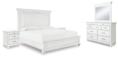 Cama, tocador, espejo y 2 mesitas de noche Kanwyn King Panel