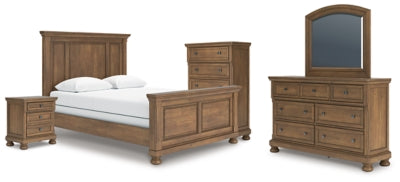 Cama Queen Vandenmore, Cómoda, Espejo, Chifonier y Mesita de Noche