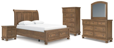 Vandenmore Queen Sleigh Bed, Dresser, Mirror, Chest and Nightstand