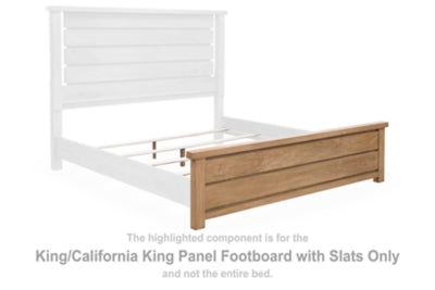 Pie de cama panelado Kristiland King/California King con somier de láminas