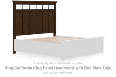 Taffenbrook King/California King Panel Headboard with Roll Slats
