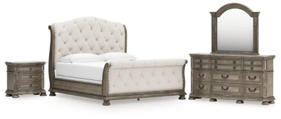 Ardenfield King Sleigh Bed, Dresser, Mirror and Nightstand