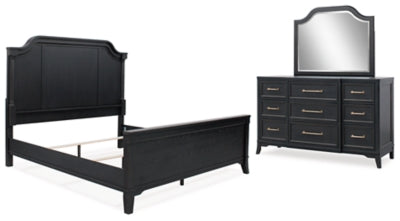 Welltern Queen Panel Bed, Dresser and Mirror