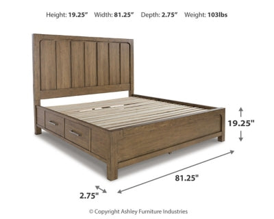 Cabalynn King/California King Panel Footboard with Roll Slats
