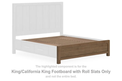 Pie de cama con paneles Cabalynn King/California King con somier de láminas