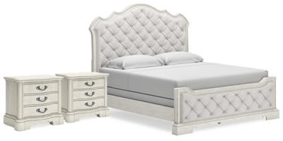 Arlendyne King Panel Bed and 2 Nightstands