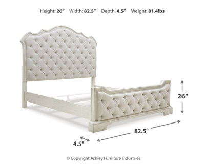 Arlendyne King/California King Upholstered Panel Footboard with Slats