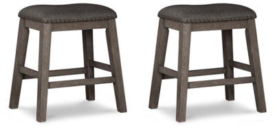 Taburete de bar tapizado Caitbrook de altura de mostrador (juego de 2)