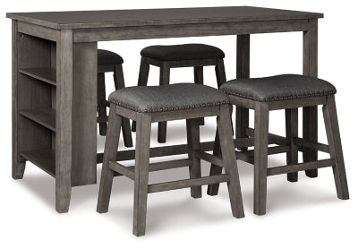 Mesa de comedor a la altura del mostrador y 4 taburetes de bar Caitbrook