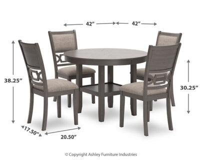Wrenning Dining Table and 4 Chairs (Set of 5)
