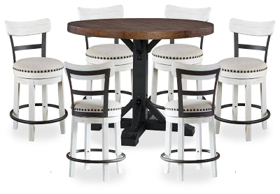 Valebeck Counter Height Dining Table and 6 Barstools