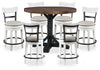 Valebeck Counter Height Dining Table and 6 Barstools