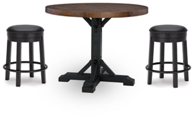 Valebeck Counter Height Dining Table and 2 Barstools
