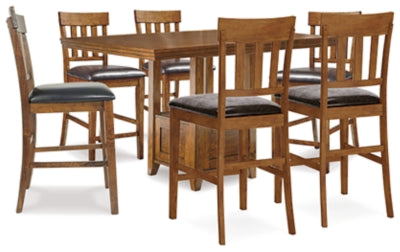 Mesa de comedor a la altura de mostrador Ralene y 6 taburetes de bar