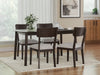 Dantenton Dining Table and 4 Chairs (Set of 5)